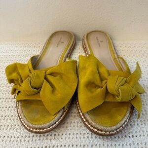 Caslon Women’s Mustard Suede Sandals with Floppy Bow – Size 8M